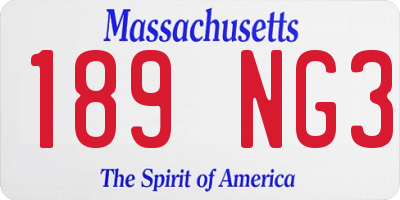 MA license plate 189NG3