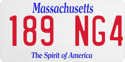 MA license plate 189NG4