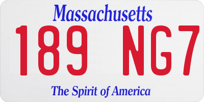 MA license plate 189NG7