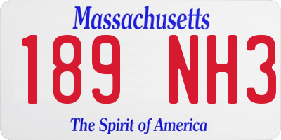MA license plate 189NH3