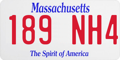 MA license plate 189NH4