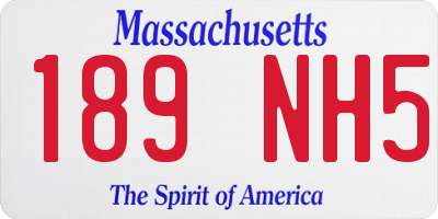 MA license plate 189NH5