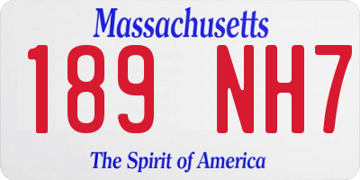 MA license plate 189NH7
