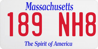 MA license plate 189NH8