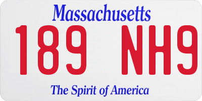 MA license plate 189NH9
