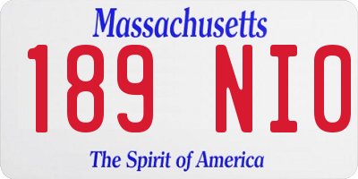 MA license plate 189NI0