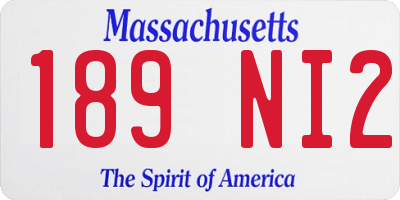 MA license plate 189NI2
