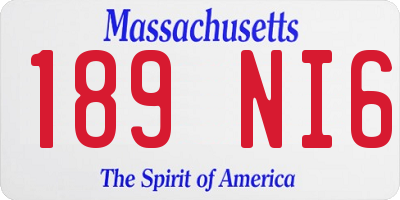 MA license plate 189NI6