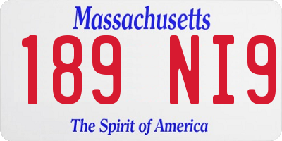 MA license plate 189NI9