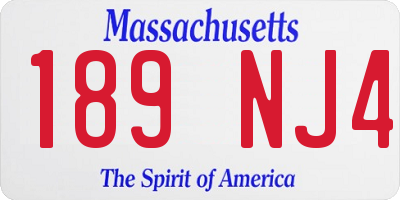 MA license plate 189NJ4