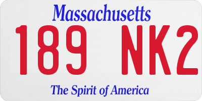 MA license plate 189NK2