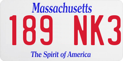 MA license plate 189NK3