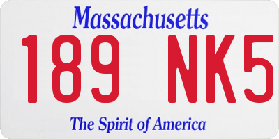 MA license plate 189NK5