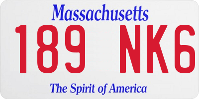 MA license plate 189NK6