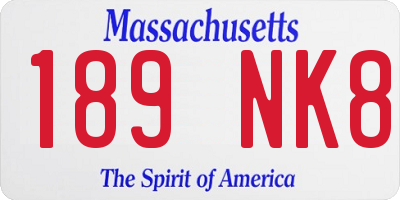MA license plate 189NK8