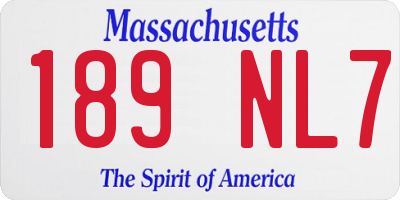 MA license plate 189NL7