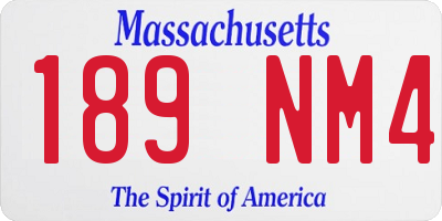 MA license plate 189NM4