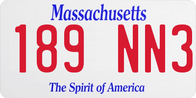 MA license plate 189NN3