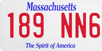 MA license plate 189NN6