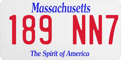 MA license plate 189NN7