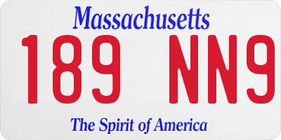 MA license plate 189NN9