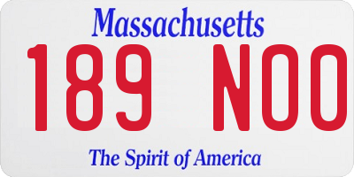 MA license plate 189NO0