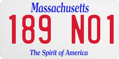 MA license plate 189NO1
