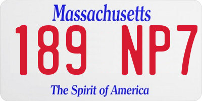 MA license plate 189NP7