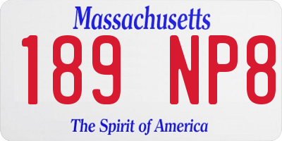MA license plate 189NP8