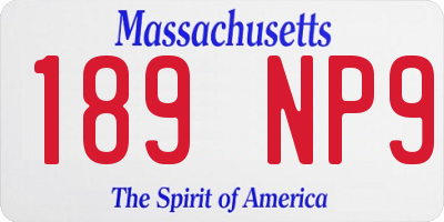 MA license plate 189NP9