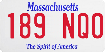 MA license plate 189NQ0