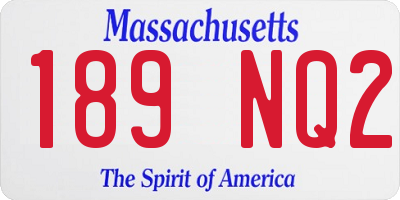 MA license plate 189NQ2