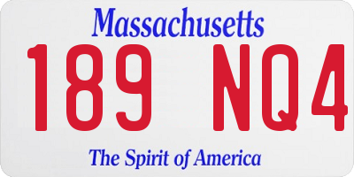 MA license plate 189NQ4