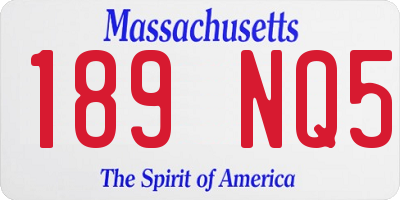 MA license plate 189NQ5
