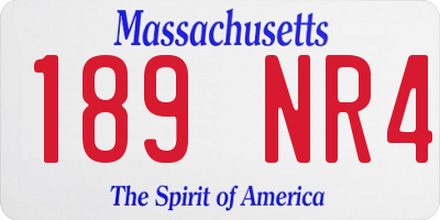 MA license plate 189NR4