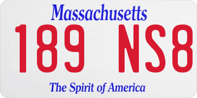 MA license plate 189NS8