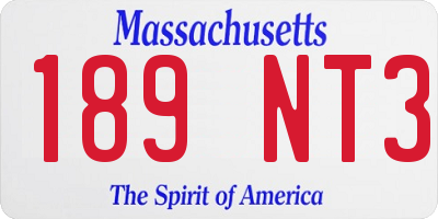 MA license plate 189NT3