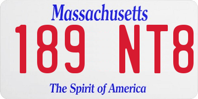 MA license plate 189NT8