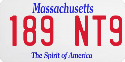 MA license plate 189NT9