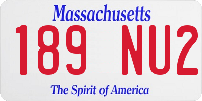 MA license plate 189NU2