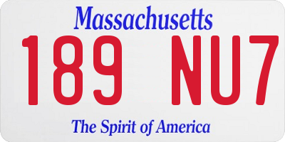 MA license plate 189NU7