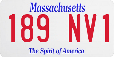 MA license plate 189NV1