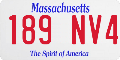 MA license plate 189NV4