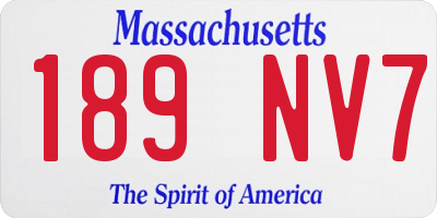 MA license plate 189NV7