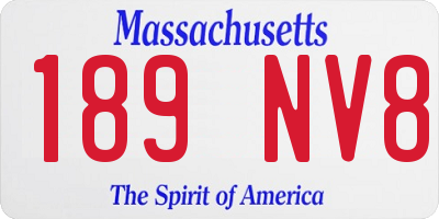 MA license plate 189NV8
