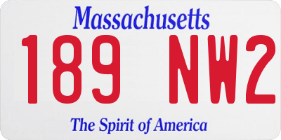MA license plate 189NW2