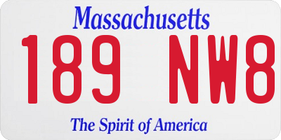 MA license plate 189NW8