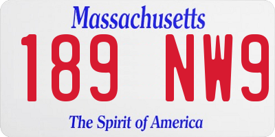 MA license plate 189NW9