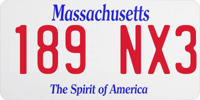 MA license plate 189NX3