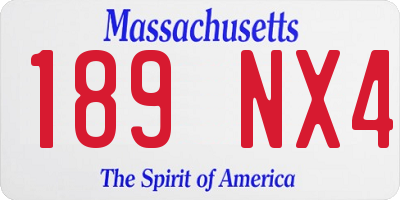 MA license plate 189NX4